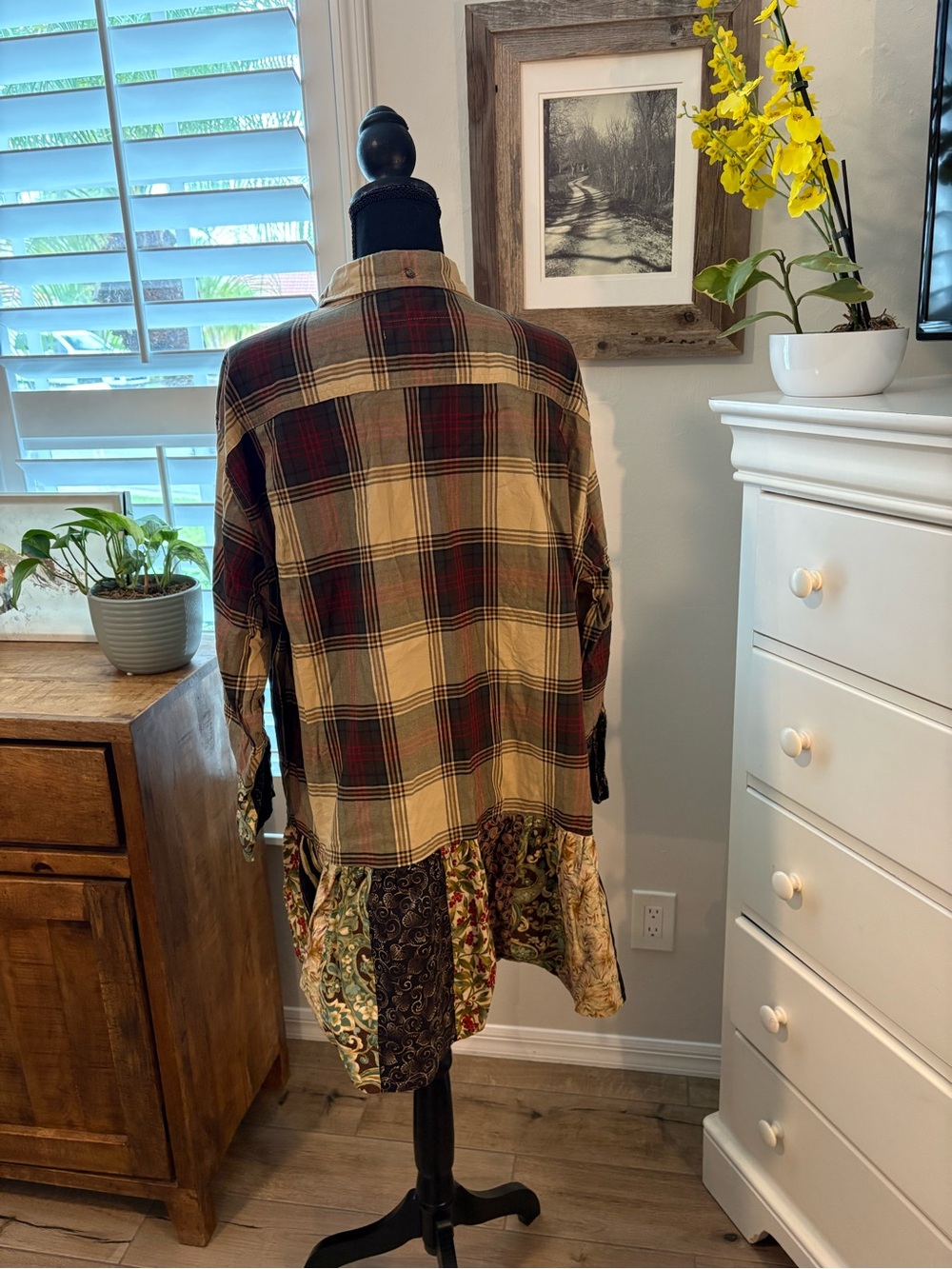 Upcycled Plaid Patchwork Tunic - Multicolor - Picture 7 of 7